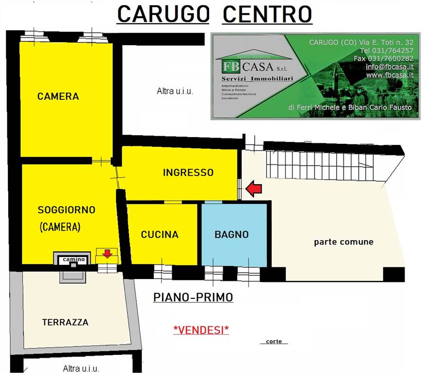 Pianta P.1° in Corte DA RISTRUTTURARE